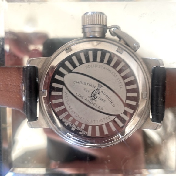 🌟 Christian Audigier Vintage black leather silver watch - Picture 8 of 10